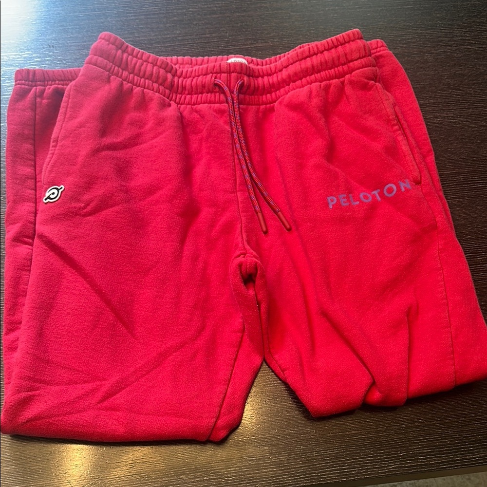 Peloton Red sweatpants  with Elastic Waistband